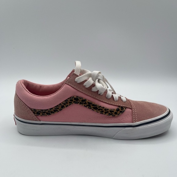Vans Women's Pink Leopard Sneakers Vans Old Skool Pink JD Exclusive SZ 7.5 - Picture 3 of 8
